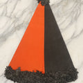 Lot 041 - Vintage Crepe Paper Halloween Hat With Black And Orange Pepper, Fringe, Note Damage