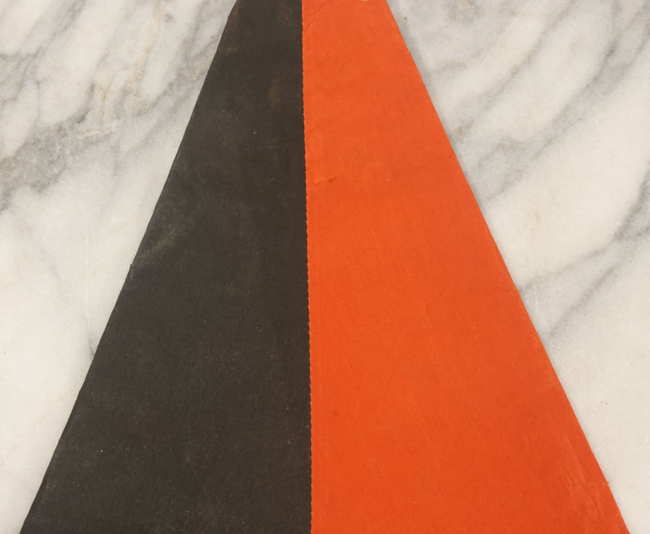 Lot 041 - Vintage Crepe Paper Halloween Hat With Black And Orange Pepper, Fringe, Note Damage