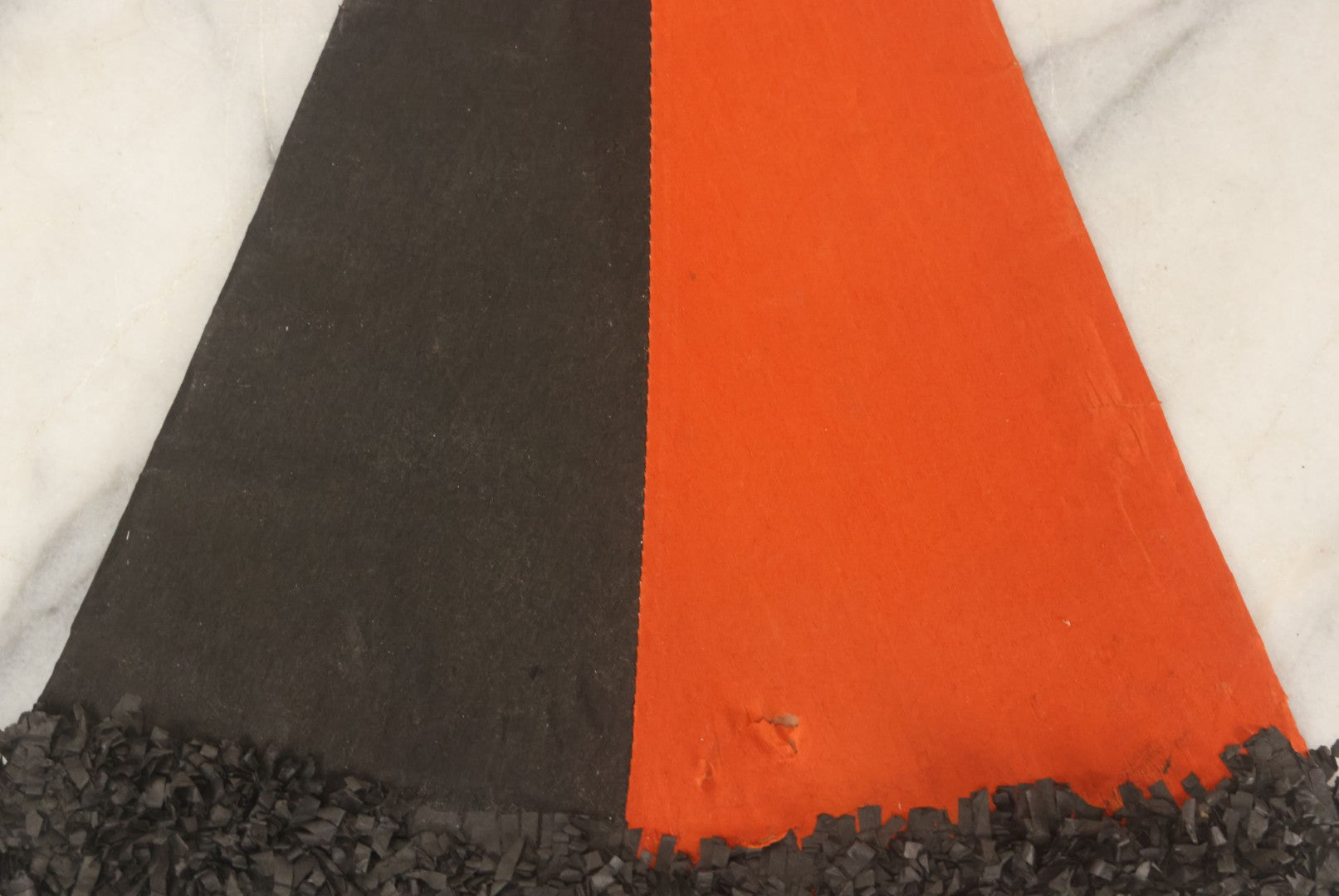 Lot 041 - Vintage Crepe Paper Halloween Hat With Black And Orange Pepper, Fringe, Note Damage