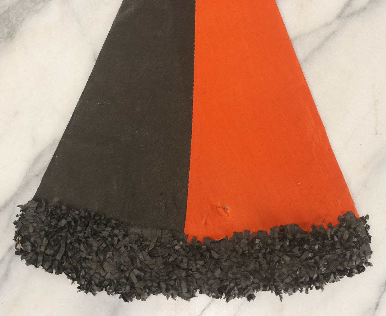 Lot 041 - Vintage Crepe Paper Halloween Hat With Black And Orange Pepper, Fringe, Note Damage