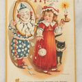 Lot 044 - Antique Halloween Postcard With Clown, Black Cat, Illustrated By A. Heinmuller, International Art Publishing Co., Printed In Germany, Series No. 1002, Not Postmarked