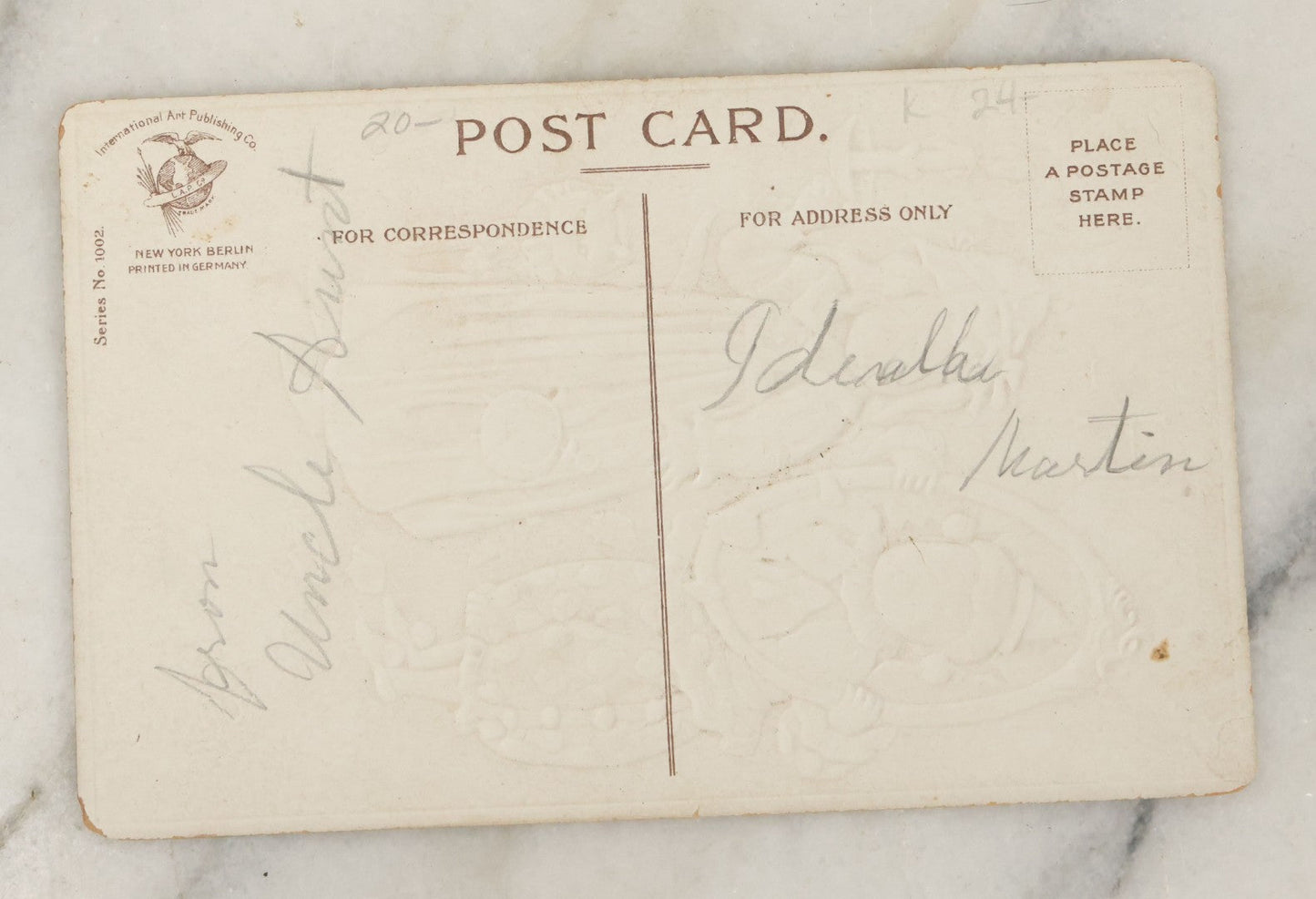 Lot 044 - Antique Halloween Postcard With Clown, Black Cat, Illustrated By A. Heinmuller, International Art Publishing Co., Printed In Germany, Series No. 1002, Not Postmarked