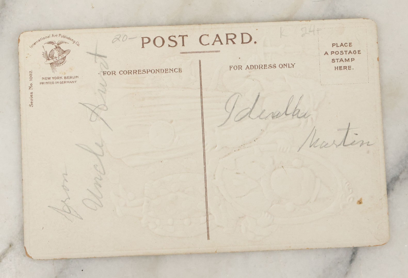 Lot 044 - Antique Halloween Postcard With Clown, Black Cat, Illustrated By A. Heinmuller, International Art Publishing Co., Printed In Germany, Series No. 1002, Not Postmarked