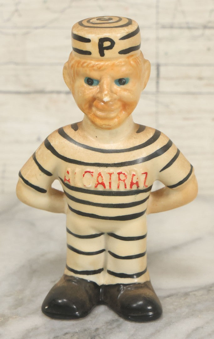 Lot 046 - Pair Of Vintage Alcatraz Prison Prisoners Salt And Pepper Shakers, Made In Japan