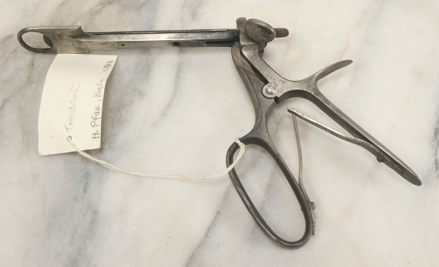 Lot 047 - Antique Tonsillotome, Tonsil Guillotine, Manufactured By H. Pfau, Berlin, Circa 1910
