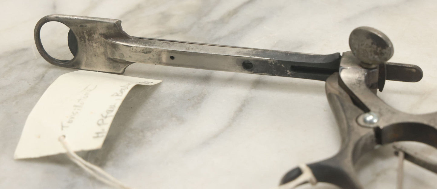 Lot 047 - Antique Tonsillotome, Tonsil Guillotine, Manufactured By H. Pfau, Berlin, Circa 1910