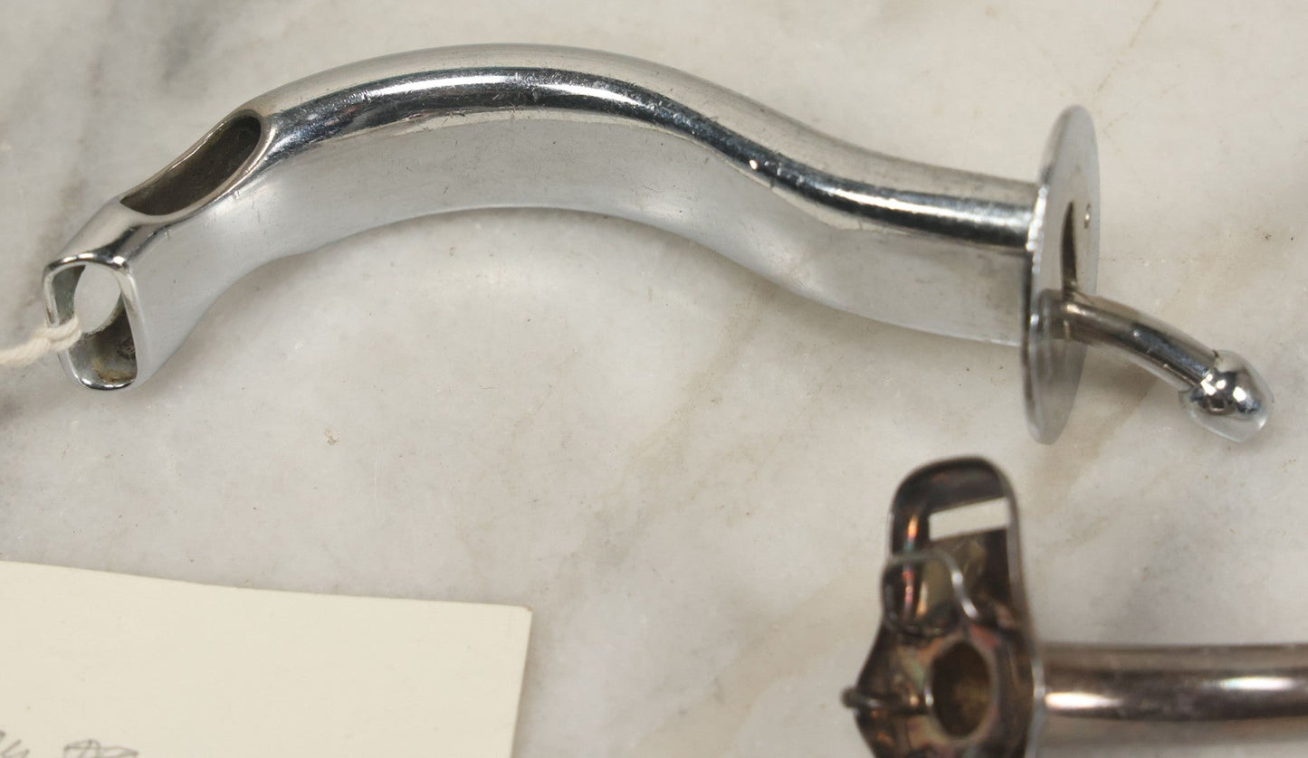 Lot 049 - Grouping Of Three Vintage Tracheotomy Medical Devices, With Paper Identification Tags