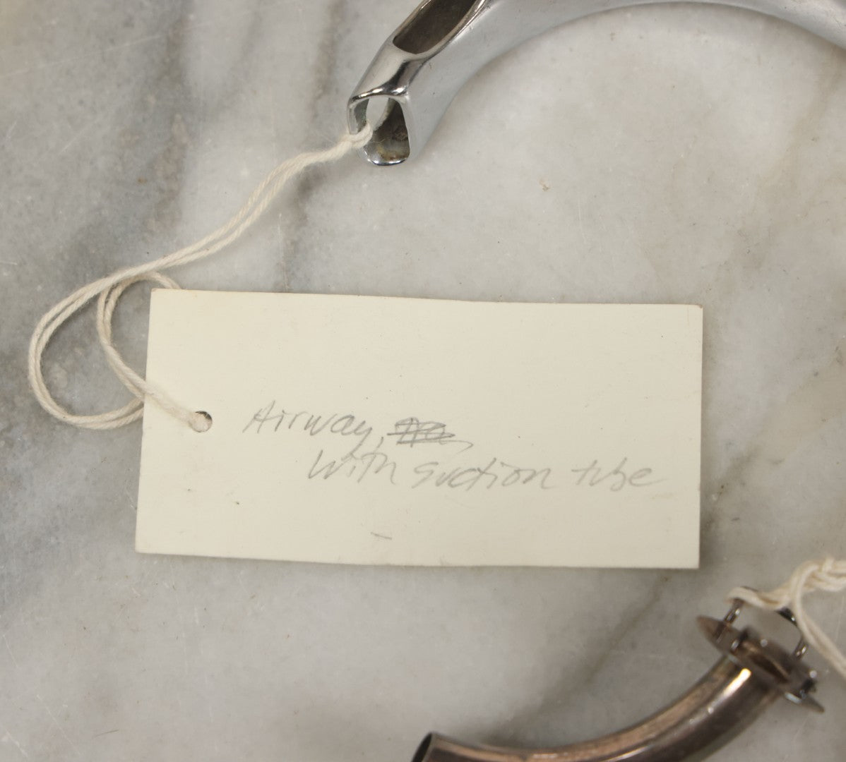 Lot 049 - Grouping Of Three Vintage Tracheotomy Medical Devices, With Paper Identification Tags