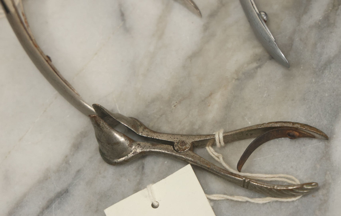 Lot 050 - Grouping Of Eight Vintage Nasal Speculums Medical Devices, With Paper Identification Tags