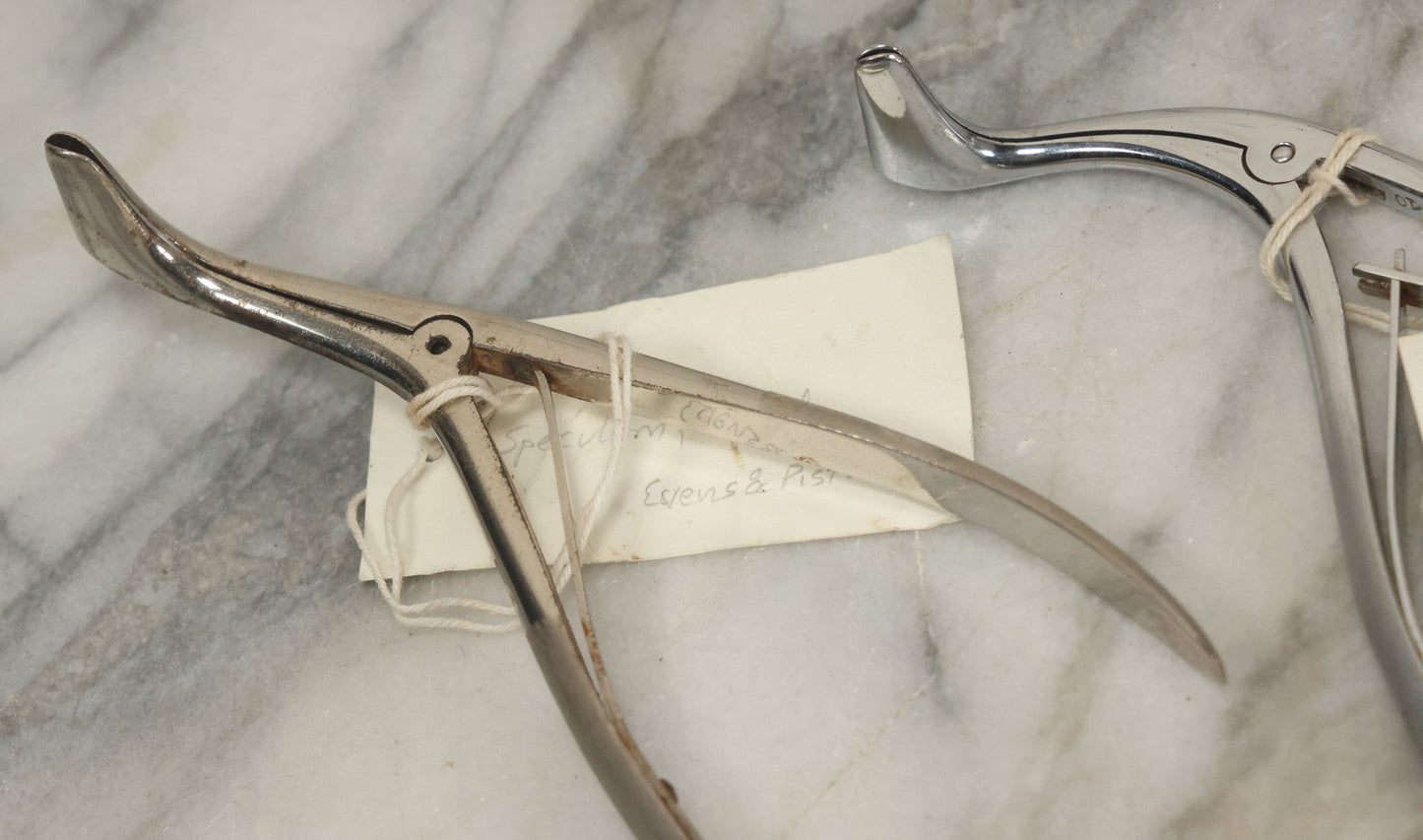 Lot 050 - Grouping Of Eight Vintage Nasal Speculums Medical Devices, With Paper Identification Tags
