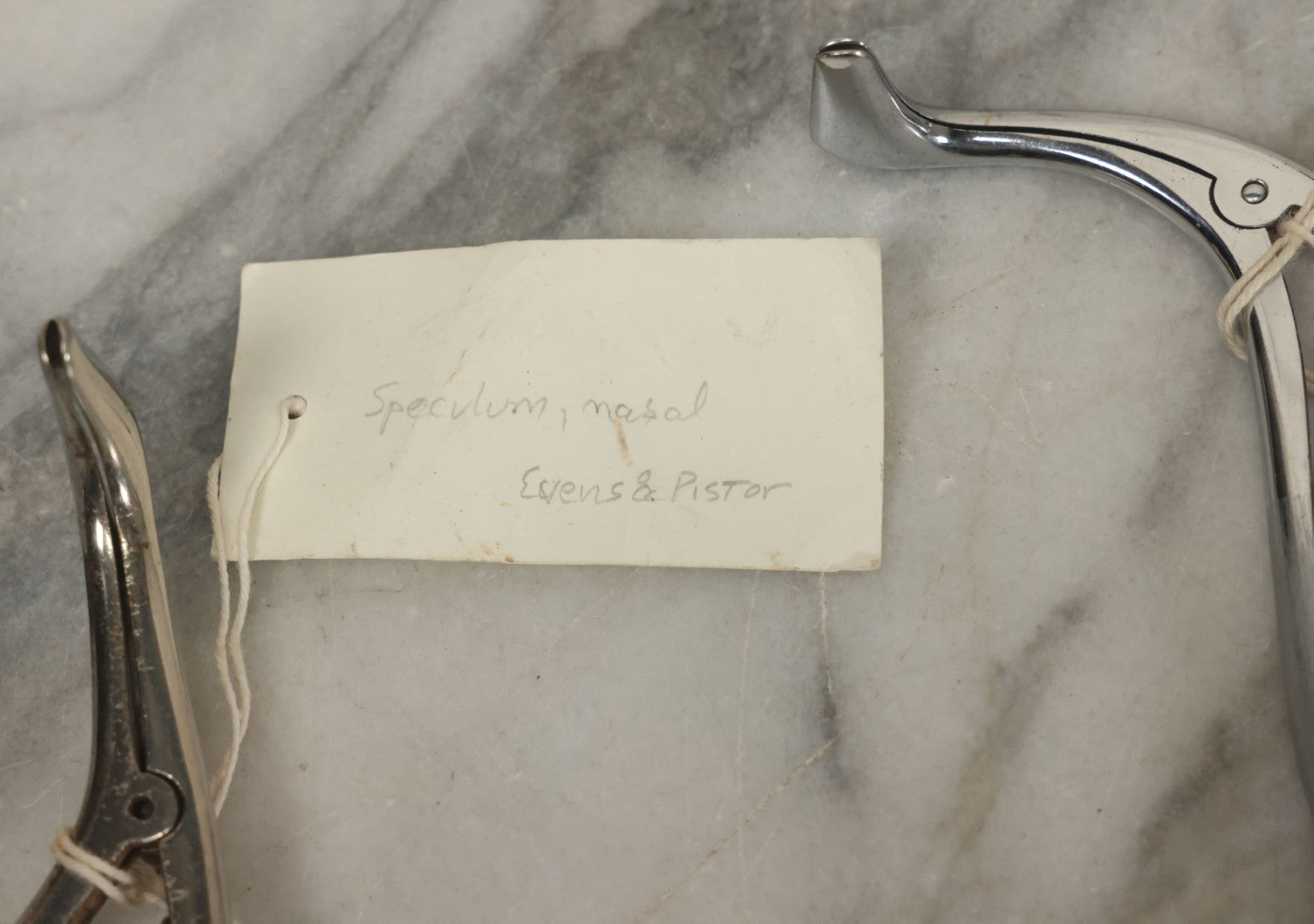 Lot 050 - Grouping Of Eight Vintage Nasal Speculums Medical Devices, With Paper Identification Tags