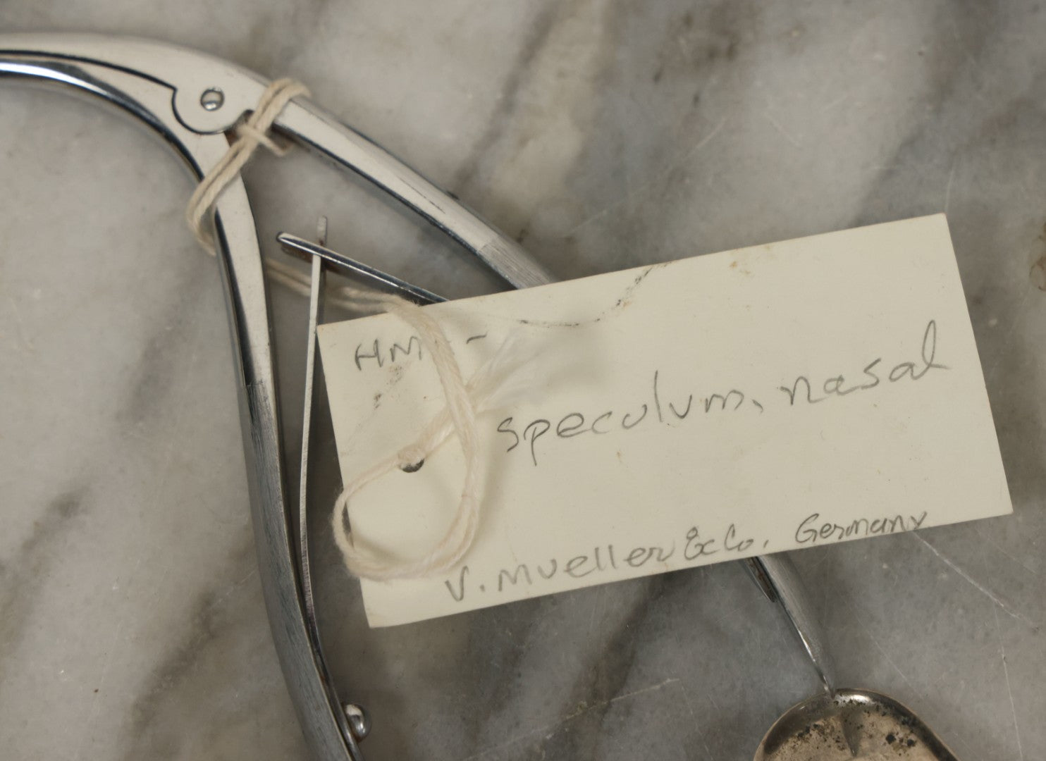 Lot 050 - Grouping Of Eight Vintage Nasal Speculums Medical Devices, With Paper Identification Tags