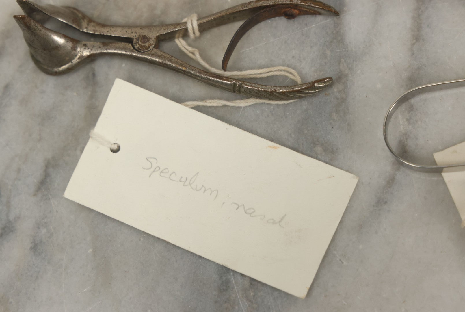 Lot 050 - Grouping Of Eight Vintage Nasal Speculums Medical Devices, With Paper Identification Tags