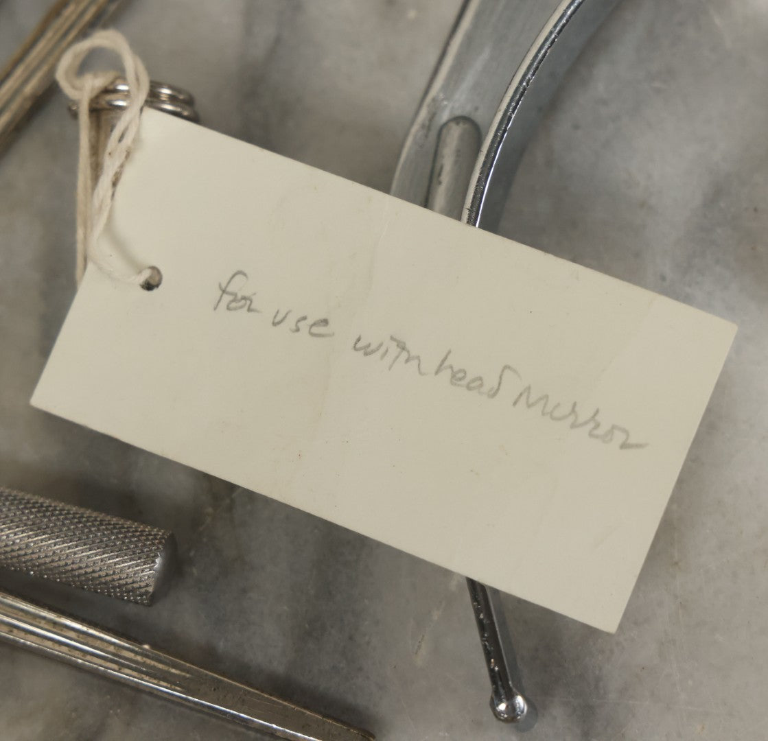 Lot 051 - Grouping Of Ten Vintage Medical Devices, Including Spection Devices, Irrigation Syringe, Etc., With Paper Identification Tags