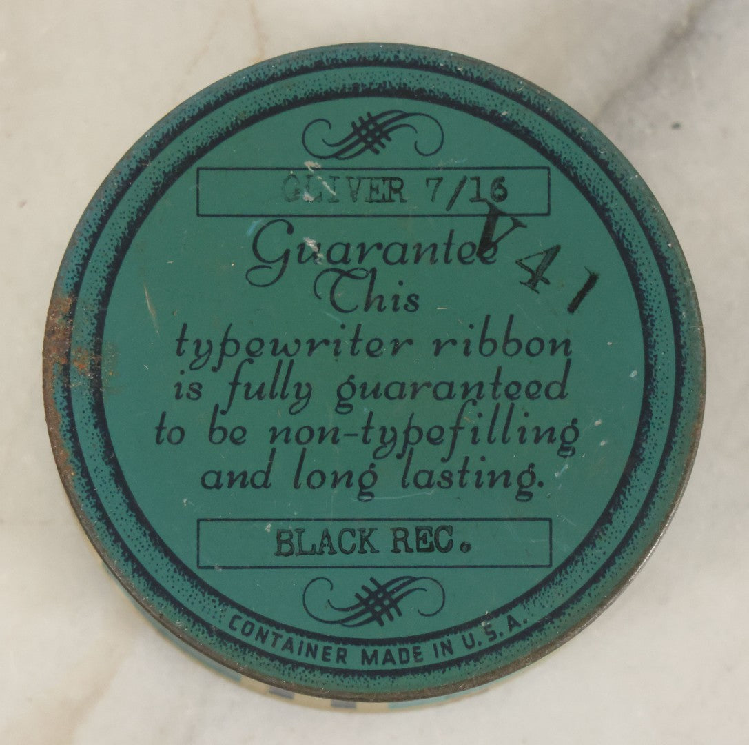 Lot 073 - Antique Typewriter Ribbon Tin, Edward H. Quimby Adding Machines & Typewriters, Dover, New Hampshire