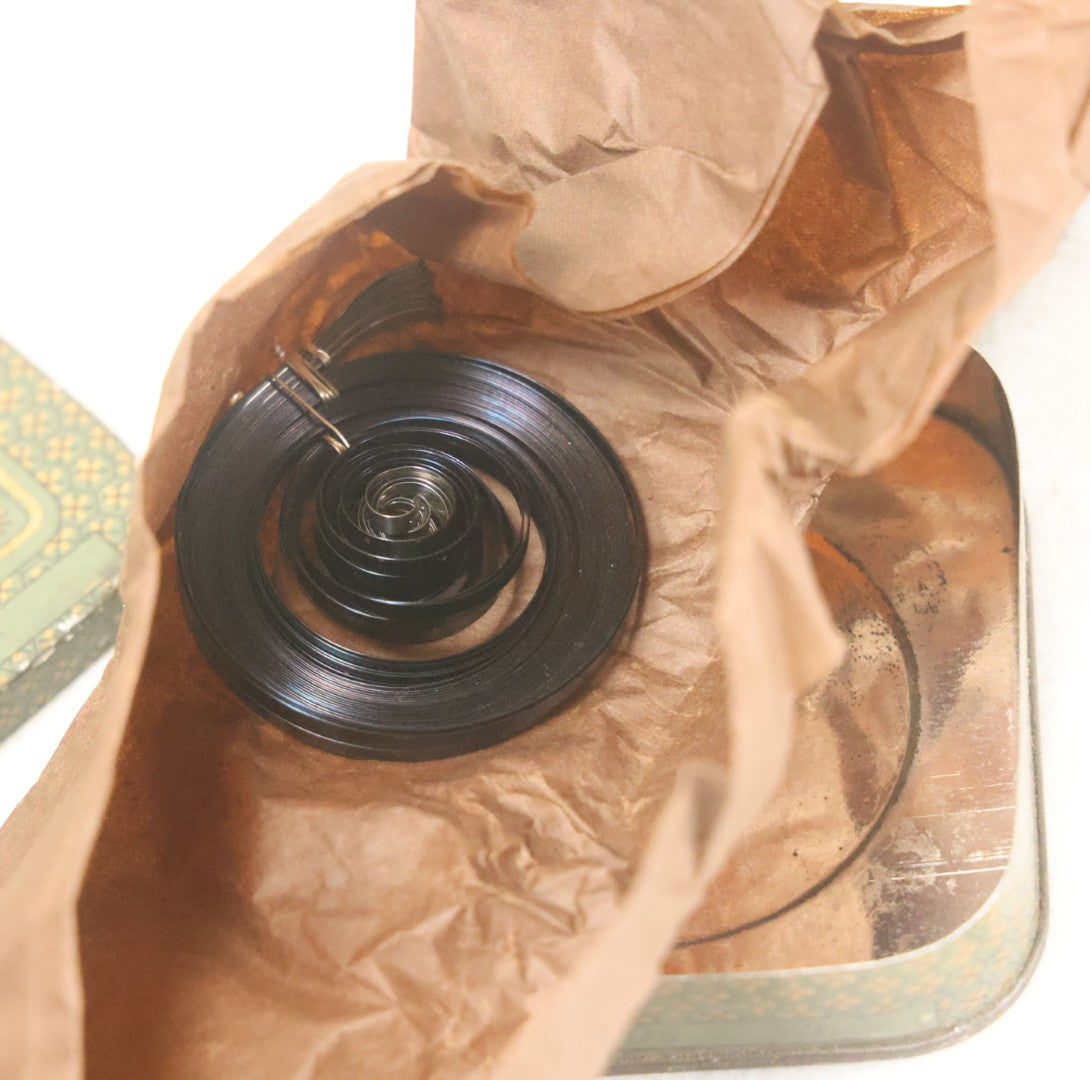 Lot 074 - Antique B.B. American Maintsprings Tin, Bogle Bros., White River Junction, Vermont, Tin By American Can Co., With Contents