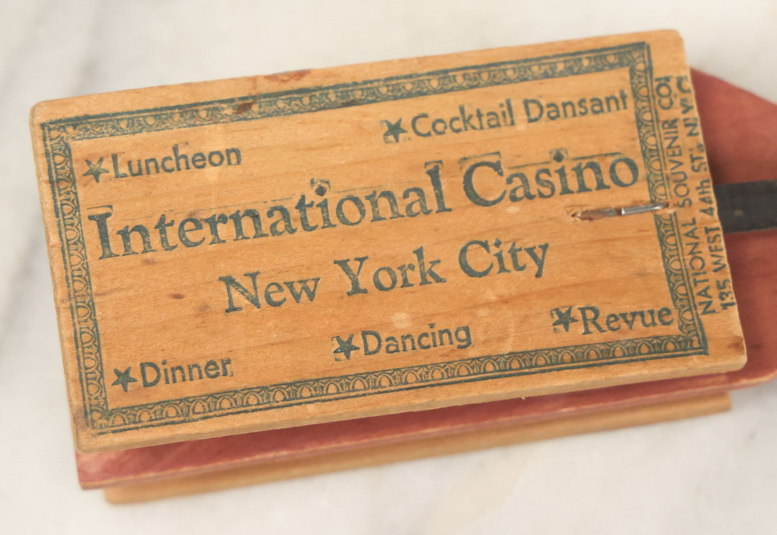 Lot 079 - Antique International Casino, New York City Clapper Noise Maker Novelty, "Pierre Sandrini & Jacques-Charles Present Their International Revue 'Bravo!'"