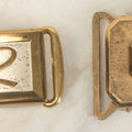 Lot 081 - Pair Of Vintage And Antique Brass Belt Buckles Including "R" And "E.S.E."