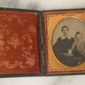 Lot 087 - Antique 1/6th Plate Ambrotype Photograph Of A Woman And Her Young Child, In Full Leatherette Union Case