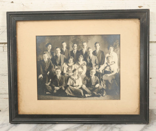 Lot 088 - Antique High School Class Photo, South Framingham Massachusetts, July 1, 1916, Framed, 15-1/2" x 12-1/2"