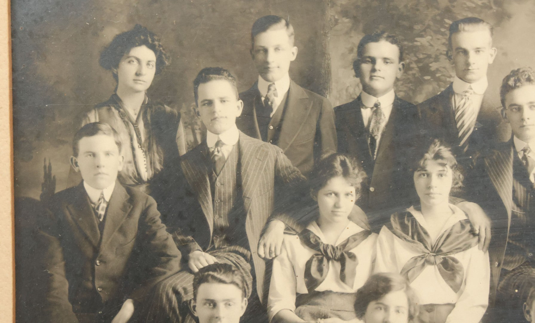 Lot 088 - Antique High School Class Photo, South Framingham Massachusetts, July 1, 1916, Framed, 15-1/2" x 12-1/2"