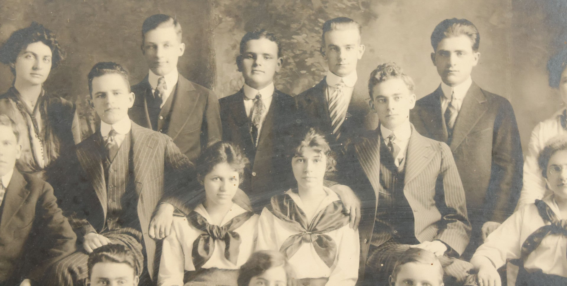 Lot 088 - Antique High School Class Photo, South Framingham Massachusetts, July 1, 1916, Framed, 15-1/2" x 12-1/2"