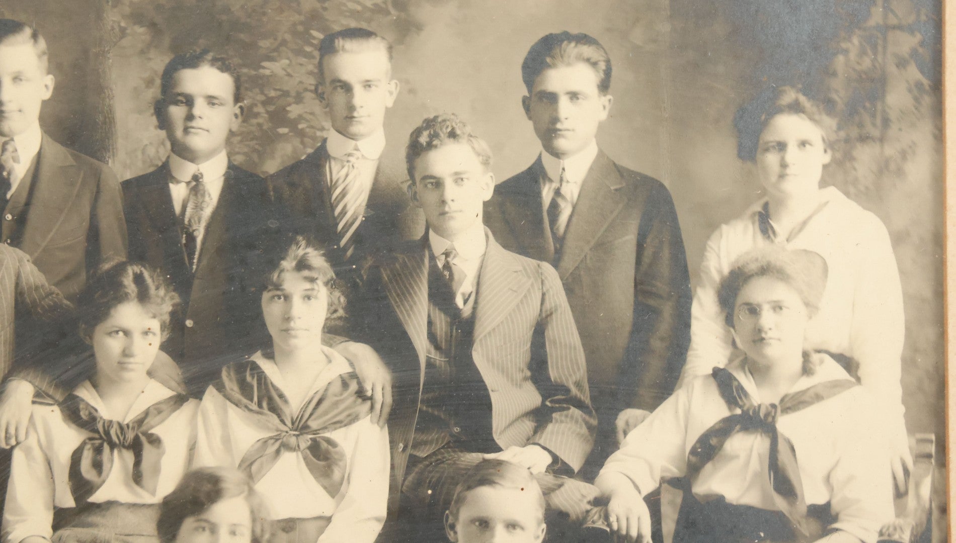 Lot 088 - Antique High School Class Photo, South Framingham Massachusetts, July 1, 1916, Framed, 15-1/2" x 12-1/2"