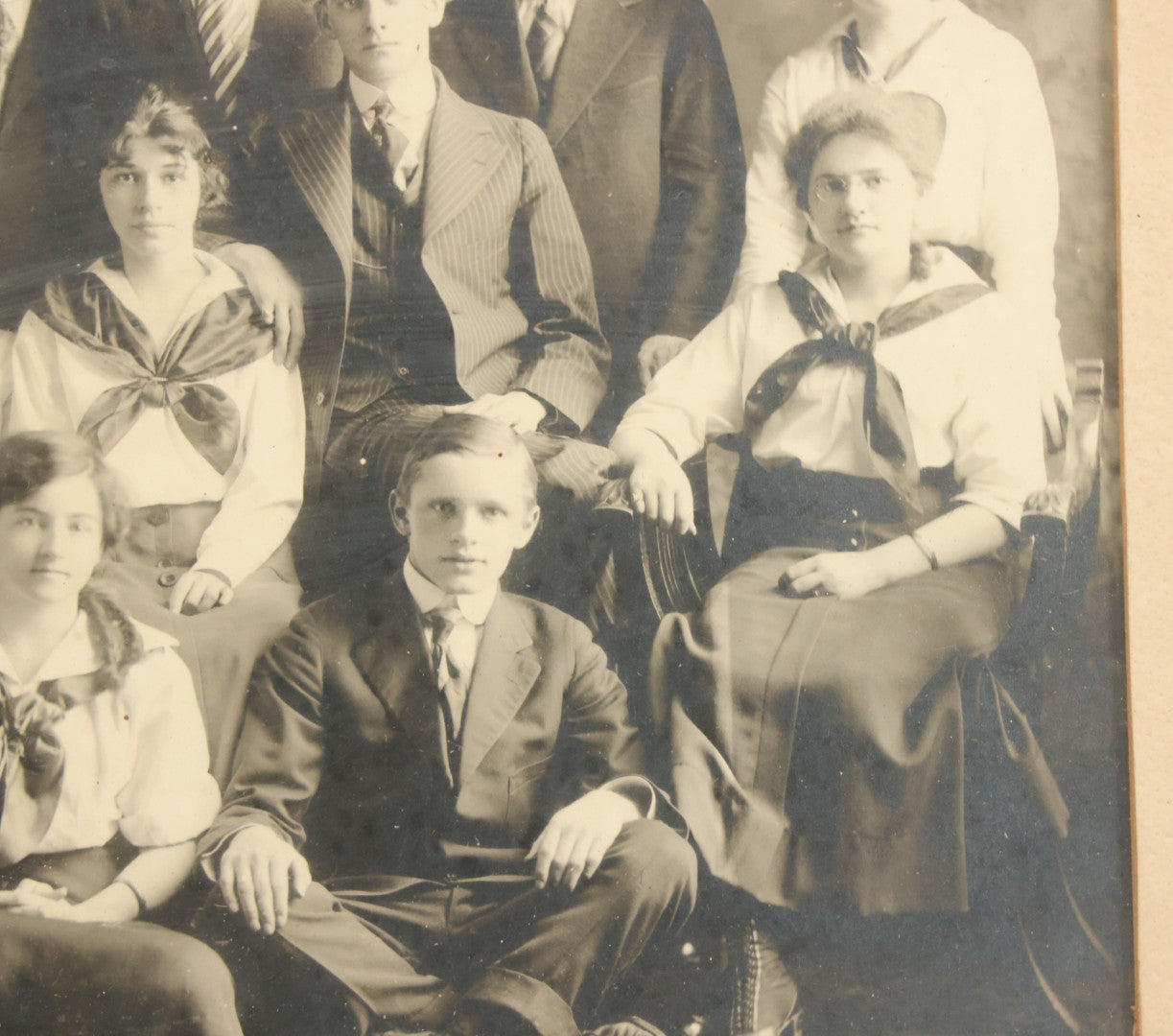 Lot 088 - Antique High School Class Photo, South Framingham Massachusetts, July 1, 1916, Framed, 15-1/2" x 12-1/2"