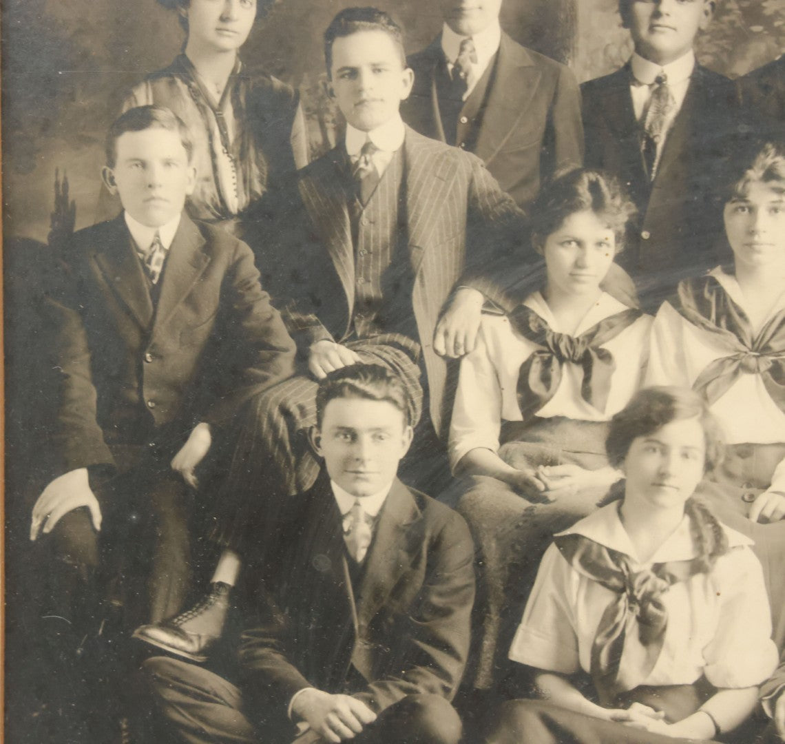 Lot 088 - Antique High School Class Photo, South Framingham Massachusetts, July 1, 1916, Framed, 15-1/2" x 12-1/2"