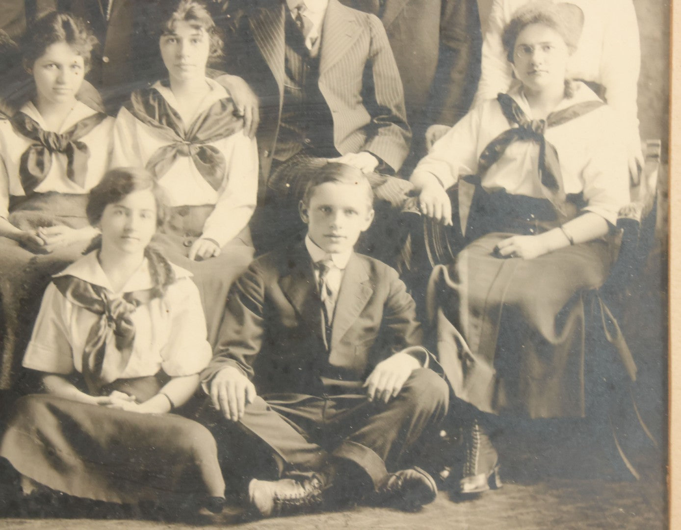 Lot 088 - Antique High School Class Photo, South Framingham Massachusetts, July 1, 1916, Framed, 15-1/2" x 12-1/2"