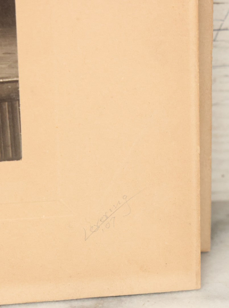 Lot 089 - Pair Of Antique Boarded Photographs Of A Band Posing With Their Instruments, Including String, Drums, And Horns, 14" x 11"