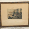 Lot 092 - Antique Photograph Titled "The Lanks May Feast" Photo Of Sheep By David Davidson, Artist Signed, In Frame, 13-1/8" x 11-1/8"