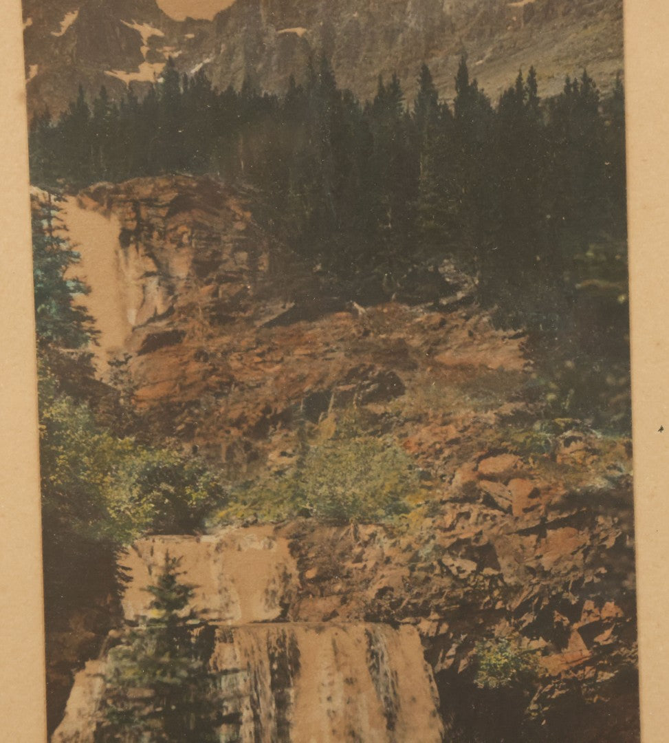 Lot 093 - Antique Photograph Titled "Terraced Falls" Photo Of Western United States Waterfall By David Davidson, Artist Signed, In Frame, 9-1/4" x 16-1/4"