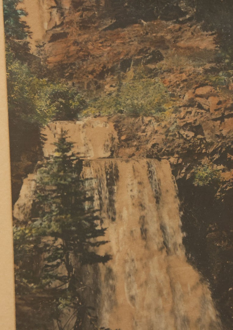 Lot 093 - Antique Photograph Titled "Terraced Falls" Photo Of Western United States Waterfall By David Davidson, Artist Signed, In Frame, 9-1/4" x 16-1/4"