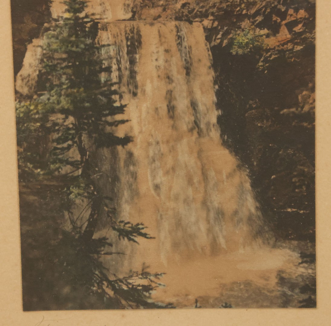 Lot 093 - Antique Photograph Titled "Terraced Falls" Photo Of Western United States Waterfall By David Davidson, Artist Signed, In Frame, 9-1/4" x 16-1/4"