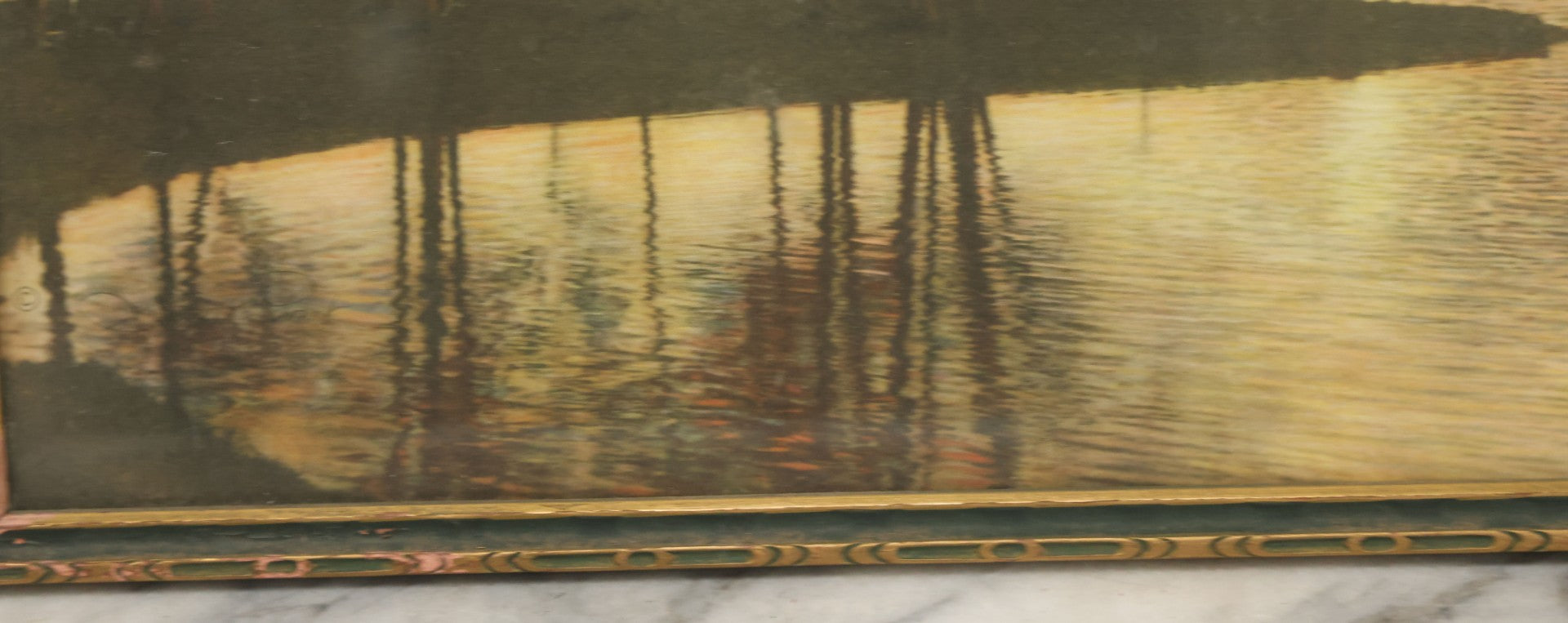 Lot 094 - Antique Lihtographed Photo Print Titled Of Sunset Point, Providence, Rhode Island, By David Davidson, In Frame, 16-1/8" x 9-3/4"