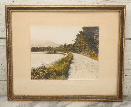 Lot 095 - Antique Photograph Titled "Lake Chocorua" Photo Of  New Hampshire Lake By David Davidson, Artist Signed, In Frame, 16-1/8" x 13-1/8"