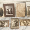 Lot 097 - Grouping Of Seven Antique Cabinet Card Photographs, Mostly German, Including Children In Pram, Woman In Mourning, Etc., Photographers Out Of Berlin