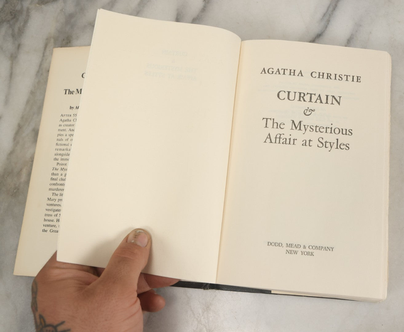 Lot 099 - Grouping Of Three Vintage Agatha Christie Mystery Books Including "Curtain," "Curtain & The Mysterious Affair At Styles," And "Murder For Christmas"