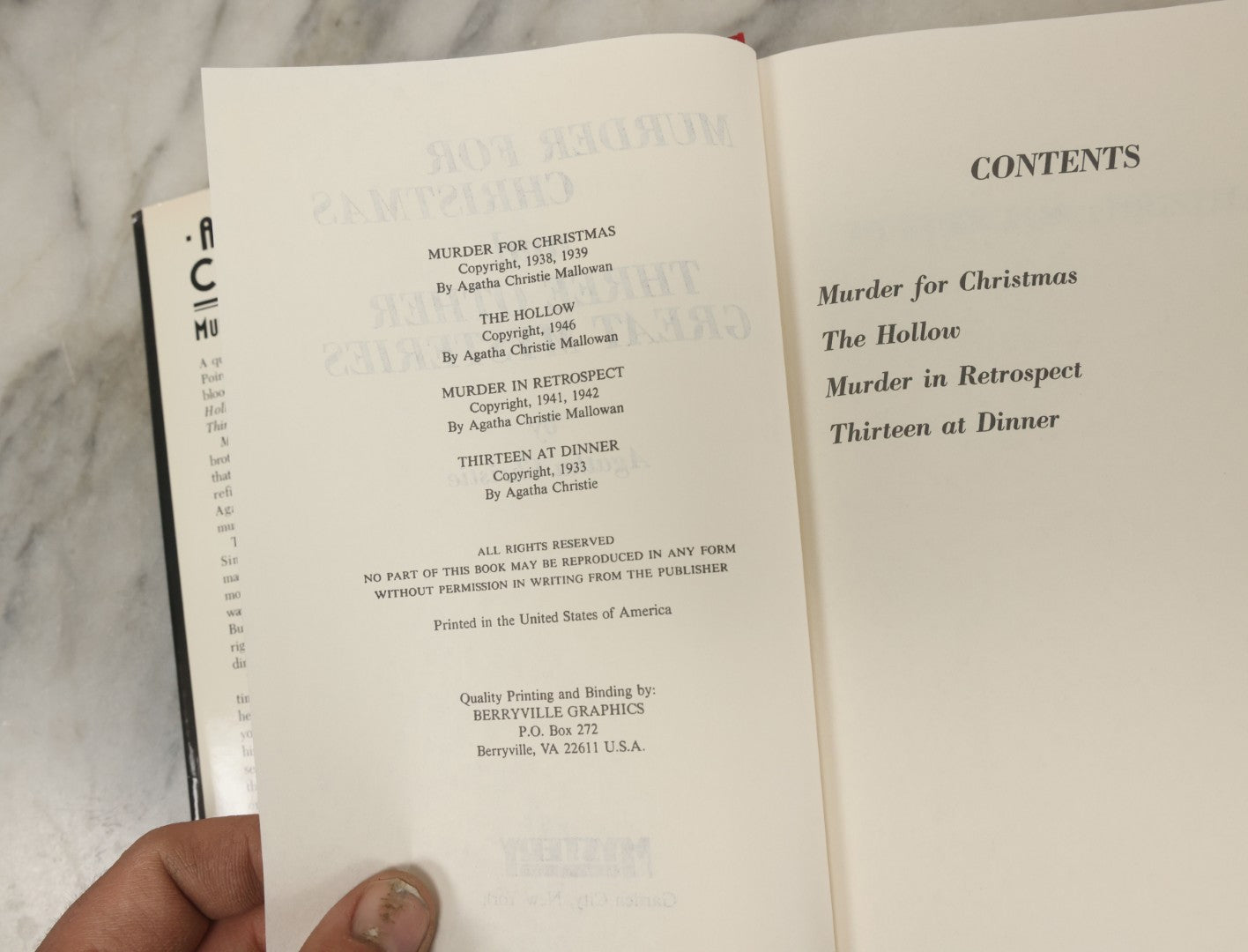 Lot 099 - Grouping Of Three Vintage Agatha Christie Mystery Books Including "Curtain," "Curtain & The Mysterious Affair At Styles," And "Murder For Christmas"