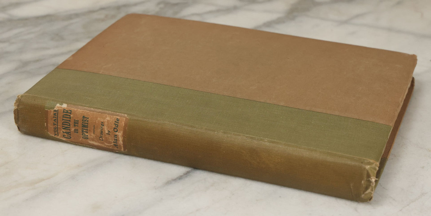 Lot 100 - "Candide Or The Optimist" Antique Book By F. A. M. De Voltaire, Translated Into English By Henry Morley, Illustrated By Alan Odle, George Routledge And Sons Ltd., London, And E.P. Dutton And Co., New York, Publishers, Early 20th Century