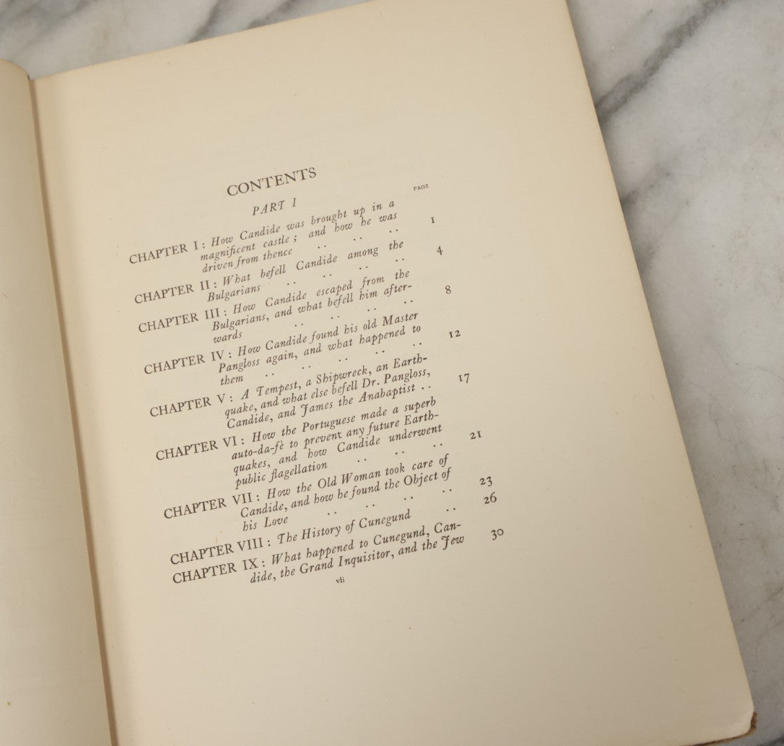 Lot 100 - "Candide Or The Optimist" Antique Book By F. A. M. De Voltaire, Translated Into English By Henry Morley, Illustrated By Alan Odle, George Routledge And Sons Ltd., London, And E.P. Dutton And Co., New York, Publishers, Early 20th Century