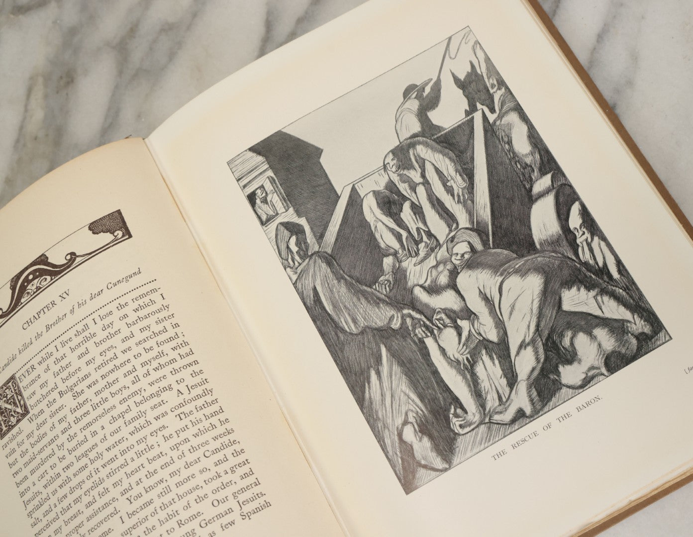 Lot 100 - "Candide Or The Optimist" Antique Book By F. A. M. De Voltaire, Translated Into English By Henry Morley, Illustrated By Alan Odle, George Routledge And Sons Ltd., London, And E.P. Dutton And Co., New York, Publishers, Early 20th Century