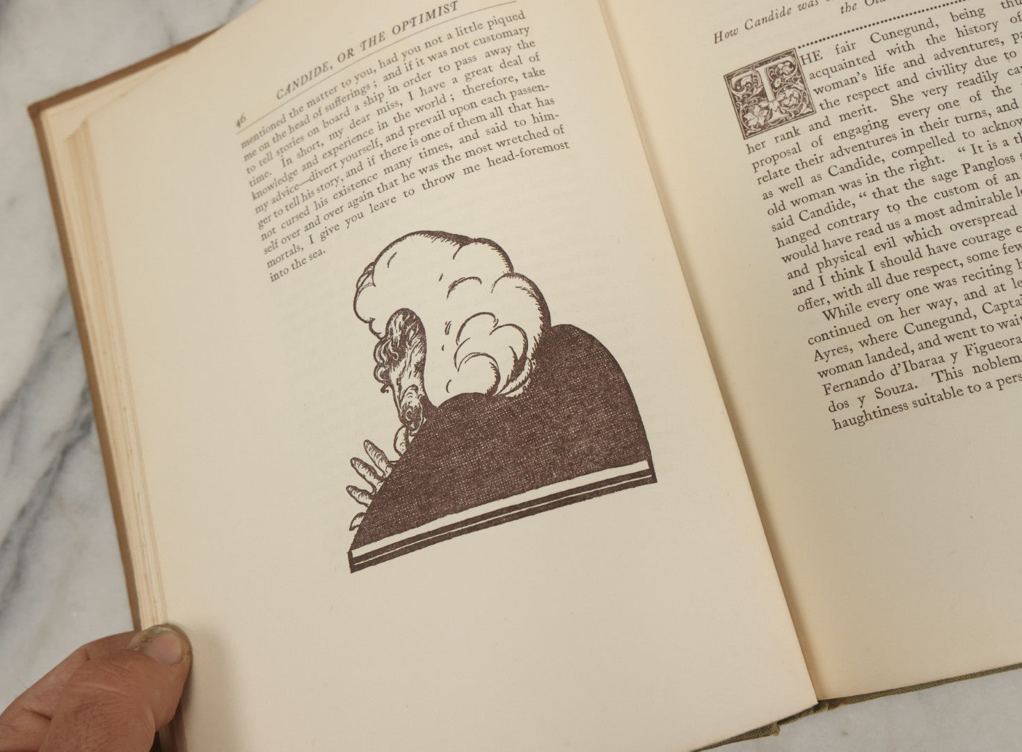 Lot 100 - "Candide Or The Optimist" Antique Book By F. A. M. De Voltaire, Translated Into English By Henry Morley, Illustrated By Alan Odle, George Routledge And Sons Ltd., London, And E.P. Dutton And Co., New York, Publishers, Early 20th Century