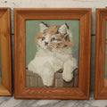 Lot 109 - Trio Of Vintage Cat Paint-By-Numbers Paintings, Painted By Donna Vadnais, 10 Years Old, 1965, Each Measures 10-1/2" x 12-1/2"