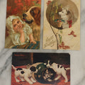 Lot 114 - Grouping Of Three Antique Dog Postcards Including Little Girl With St. Bernard, Happy Days With Puppies And Kitten, And Easter Greetings