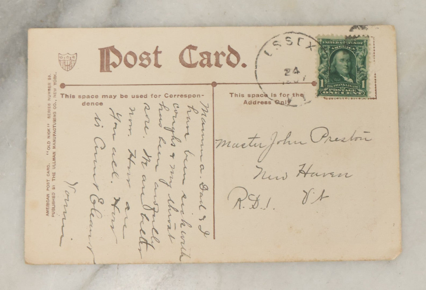 Lot 115 - Grouping Of Eight Antique And Vintage Christmas Postcards Including White Lamb, Nautical Theme, And Santa