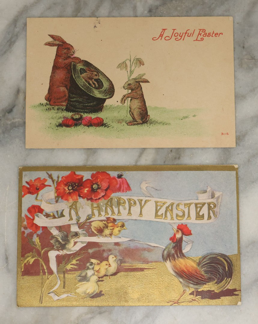 Lot 116 - Grouping Of Nine Various Antique Holiday Postcards Including Thanksgiving, Easter, And Valentine's Day