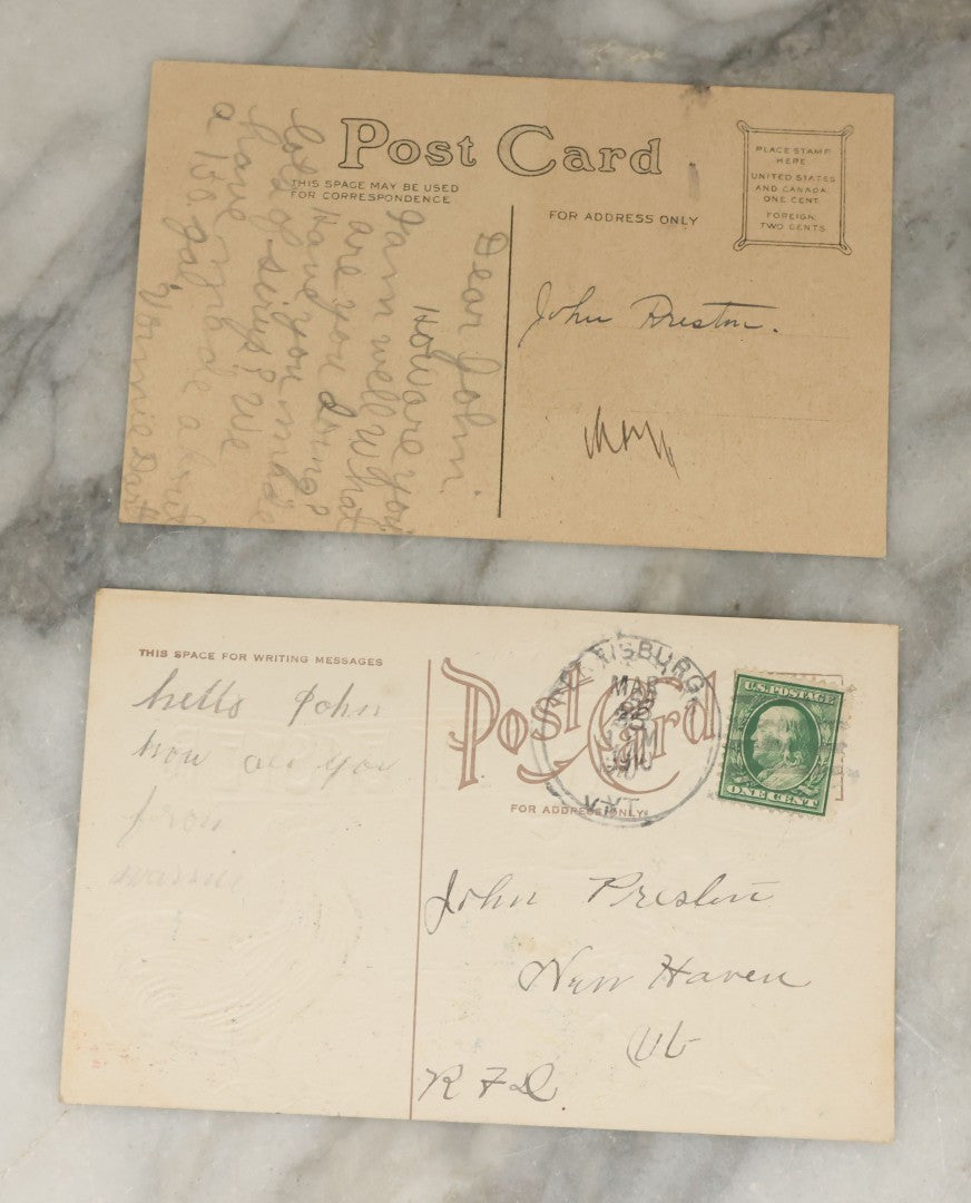 Lot 116 - Grouping Of Nine Various Antique Holiday Postcards Including Thanksgiving, Easter, And Valentine's Day