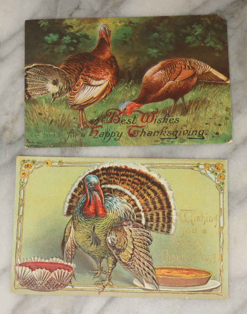 Lot 116 - Grouping Of Nine Various Antique Holiday Postcards Including Thanksgiving, Easter, And Valentine's Day